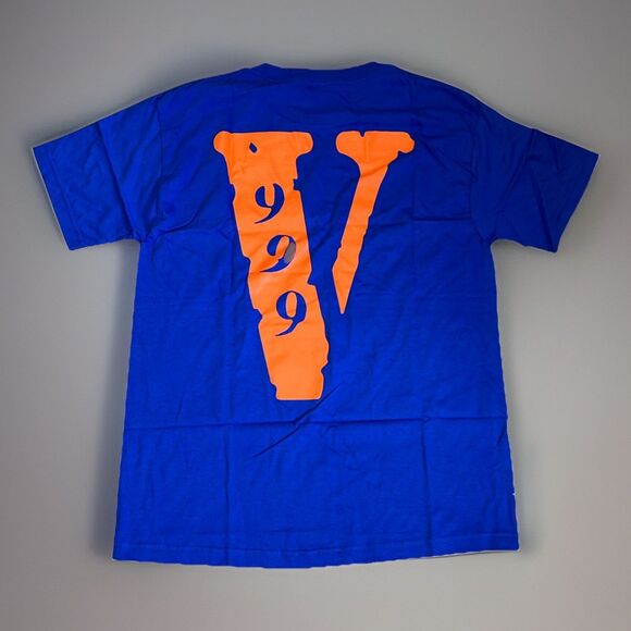 VLONE Juice Wrld Legends Never Die 999 T-Shirt Blue Orange Size Medium M New - Picture 1 of 5